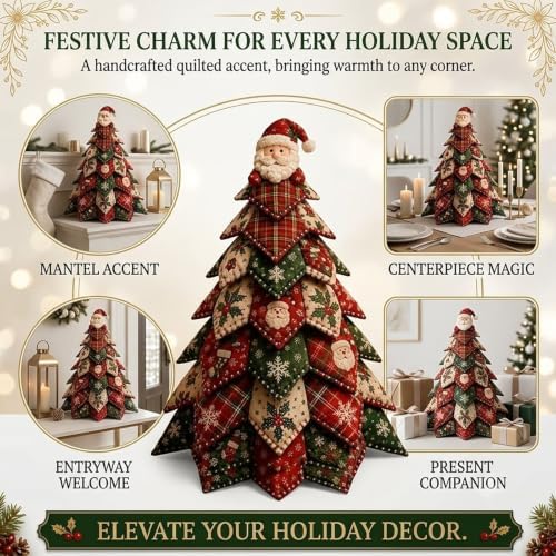 HZSprance DIY Quilted Christmas Tree Kit –3D Fabric Patchwork Kit(D) - Image 7