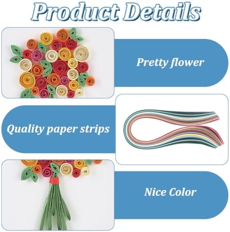 WEBEEDY Paper Quilling Kit 20 Sets Flower Card Quilling Kit with Paper Quilling Strips Tools Paper Quilling Set DIY Handmade Arts Crafts Christmas Valentine's Day Birthday Gifts - Image 3