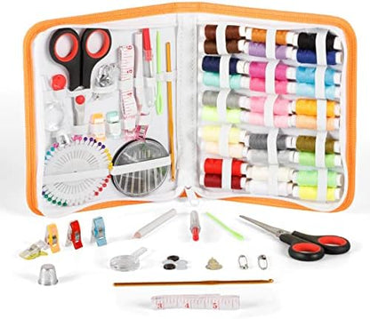 Incraftables Sewing Kit – 75+ Piece Travel & Crafting Set with Scissors, Colored Threads, Measuring Tape, Needles & More in a Zippered Nylon Case by Incraftables