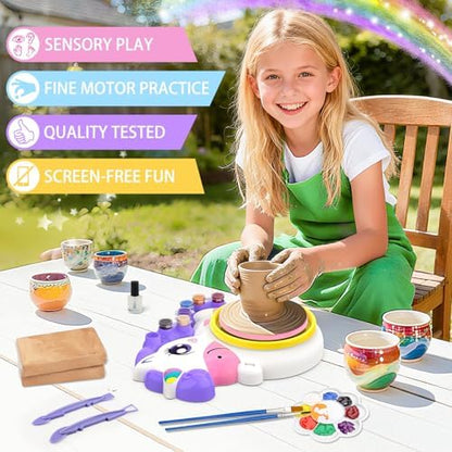 Pottery Wheel for Kids, Unicom Craft Kit Arts and Crafts for Kid Ages 6-12 - Image 6