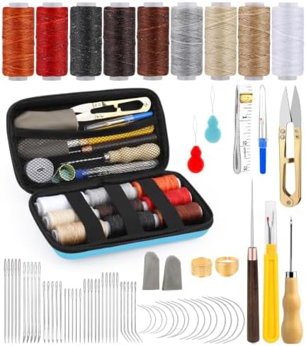 74 PCS Leather Sewing Kit Heavy Duty Sewing Kit Upholstery Repair Kit by MORFEN