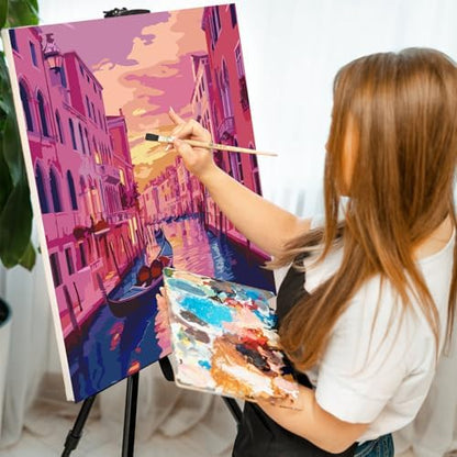 GEEHEIY Paint by Numbers Kit for Adults, Venice Canal Sunset, 16 x 20 Inch - Image 6