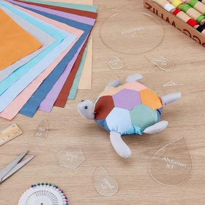 FREEBLOSS 2 Set Turtle Patchwork Pincushion Kit DIY Patchwork Pincushion Sewing Kit Handmade Sewing Crafting Fabric Quilting for Beginners - Image 5