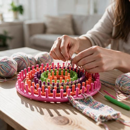 novelinks Round Knitting Looms Kit, Set of 5 Plastic Looms Knitting - Image 6