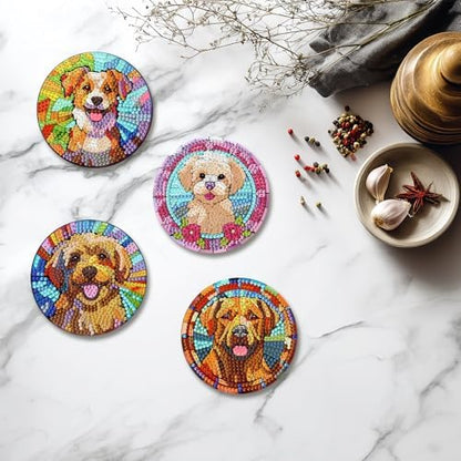Dog Diamond Art Coasters Kit for Adults, Diamond Painting Coasters 8 Pcs - Image 5