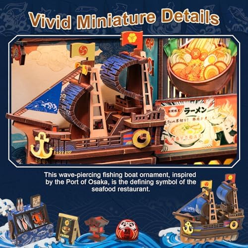 Cutefun Book Nook Kit - DIY Miniature Japanese Osaka Shinsekai Alley - Image 5
