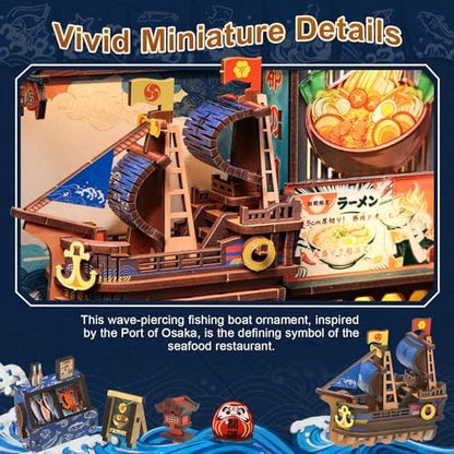 Cutefun Book Nook Kit - DIY Miniature Japanese Osaka Shinsekai Alley - Image 5