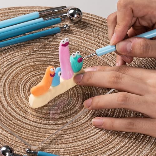Dotting Tools, Silicone Clay Sculpting Tool, Ceramic Clay Ball Stylus Dot Painting Tools, Pottery Embossing Tool for Rock, Nail, Blending, Drawing, Modeling - Image 6