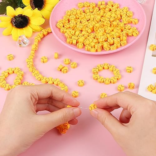 EVERMARKET 100pcs Baseball Beads Polymer Clay Baseball Softball Beads Charms Sports Ball Spacer DIY Bead for Necklace Bracelet Jewelry Handmade Jewelry Making Accessories Supplies - Image 3