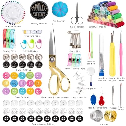 Sewing Kit for Adults, Upgraded Beginner Sewing Kit with 230pcs Sewing Accessories, Hand Needle and Thread Kit with Buttons, Portable Travel Sewing Kit for Home, Emergency, Sewing Machine, Gifting - Image 4