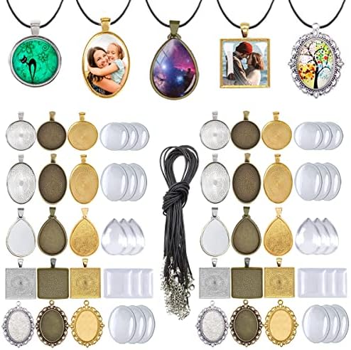 J6QIHANG 90pcs Pendant Trays Kit for DIY Jewelry Craft Making by Unknown