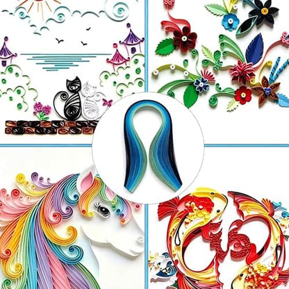 Anphly 9 Sets 10mm Width 39cm Length Multi-Color Paper Quilling Strips, 900 Strips 43 Colors Premium Craft Paper Set for Card Making, Scrapbooking and DIY Art Projects - Image 7
