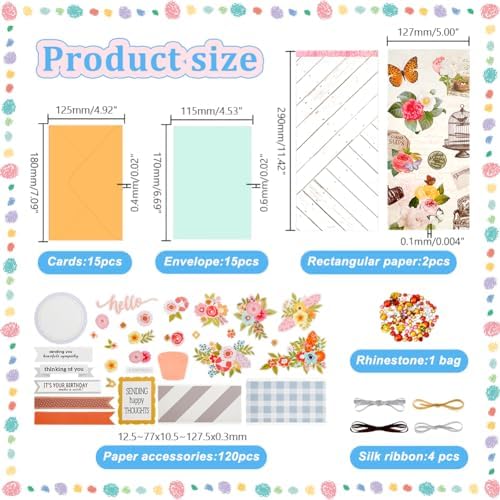 AHANDMAKER Paper Card Making Kits Colorful Handmade Greeting Card Kits for Christmas Day Cards, Easter Cards Birthday Invitation, DIY Envelope & Card Making, Slightly Lighter Color - Image 2