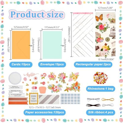 AHANDMAKER Paper Card Making Kits Colorful Handmade Greeting Card Kits for Christmas Day Cards, Easter Cards Birthday Invitation, DIY Envelope & Card Making, Slightly Lighter Color - Image 2