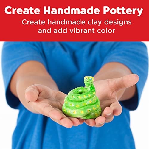 Faber-Castell Pottery Studio Refill Kit - 2 lbs. of Natural Air-Dry Pottery Clay, 6 Paint Pots and Paintbrush, Clay Making Kit for Kids - Image 4