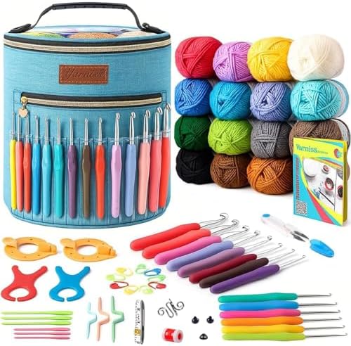 Yarniss Crochet Kit for Beginners,Crochet Set for Adults,Slate Blue by Yarniss
