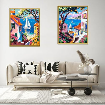 ZTOTZ Paint by Number for Adults Landscape, Village Scenery Adult Paint by Number Kits on Canvas, DIY Landscape Digital Oil Number Painting for Festival Gift Decor (16x20 Inch) - Image 4