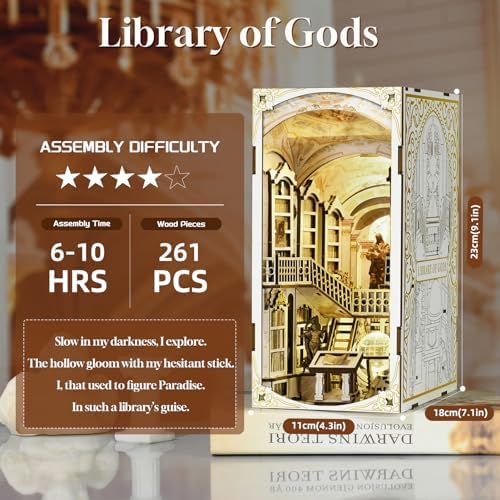 CCCDF Library of Gods Book Nook Kit, DIY Miniature House with LED - Image 2