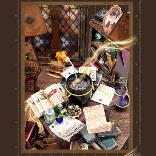 Dollhouse Miniature DIY House Kit Creative Room with Furniture and Glass Cover for Adult to Building, Halloween/Home Decorations/Gifts for Family and Friends (MYDB) - Image 6