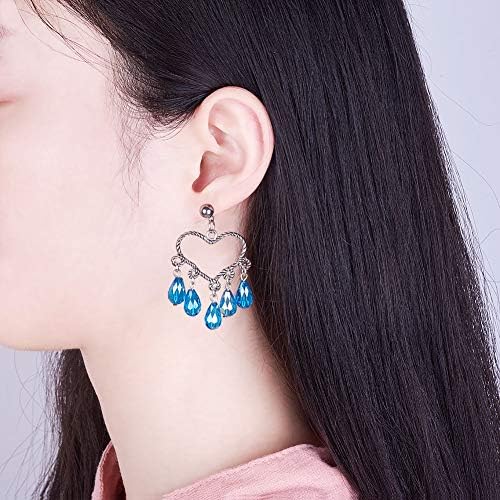 SUNNYCLUE 1 Box DIY 10 Pairs Chandelier Earrings Jewelry Making Starter Kit Chandelier Components Connector Charm Pendants, Shell Heart Beads, Earring Hooks Jewelry Findings for Adults Instruction - Image 6
