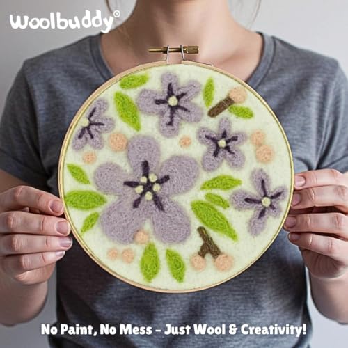 Woolbuddy Wool Painting Felting Hoop Kit 4PK, with Tools Set & Instruction - Image 5