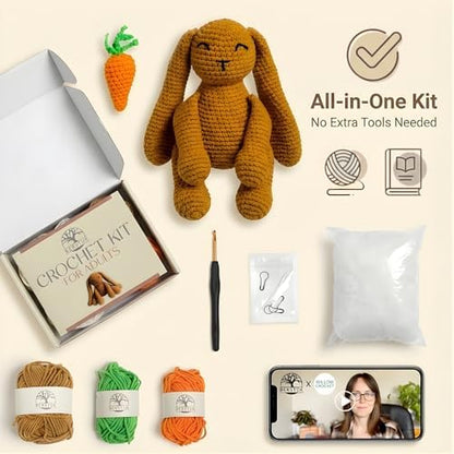 Amigurumi Bunny Crochet Kit for Improvers & Advanced, Crochet Animal Kit - Image 3