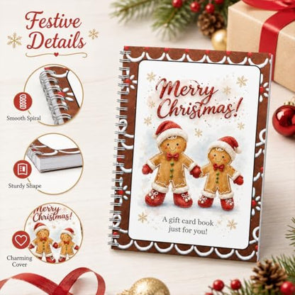 Christmas Gift Card Book, 5x7 Holiday Gift Booklet, DIY Spiral-Bound Merry Christmas College Survival Kit, 10-Page Surprise Greeting Card Book for Cards Cash, Students Graduation Gift - Image 6