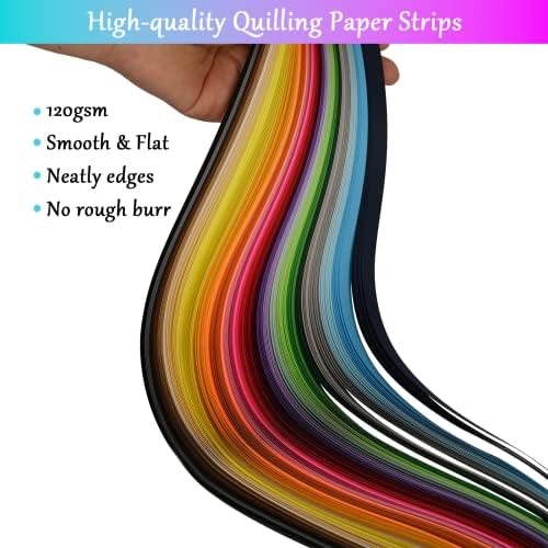 Paper Quilling Strips, 1/8-3/8 x 21.3 in (3-10mm x 54cm), 720 Pieces - Image 4