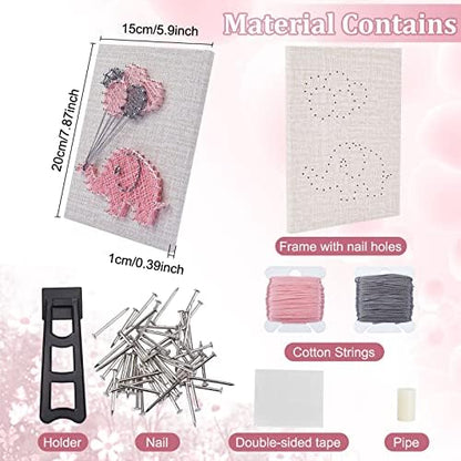 WEBEEDY DIY 3D String Art Kit for Adults Beginners, Elephant Craft Kit, Include All Necessary Accessories and Frame, Christmas Home Wall Decorations Unique Gift - Image 2