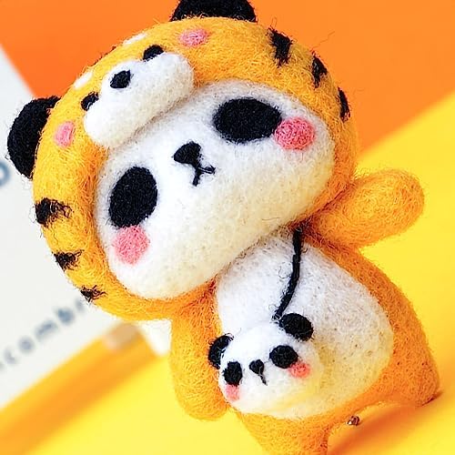 GOTOTOP Needle Felting Kit, Wool Felt Panda Pendant DIY Craft Set, Beginner Friendly Handmade Project, Compact 100 G Materials Kit for Kids Teens Adults Home Craft Time (#5) - Image 3
