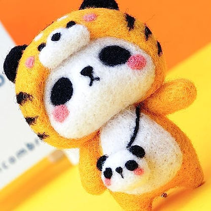 GOTOTOP Needle Felting Kit, Wool Felt Panda Pendant DIY Craft Set, Beginner Friendly Handmade Project, Compact 100 G Materials Kit for Kids Teens Adults Home Craft Time (#5) - Image 3