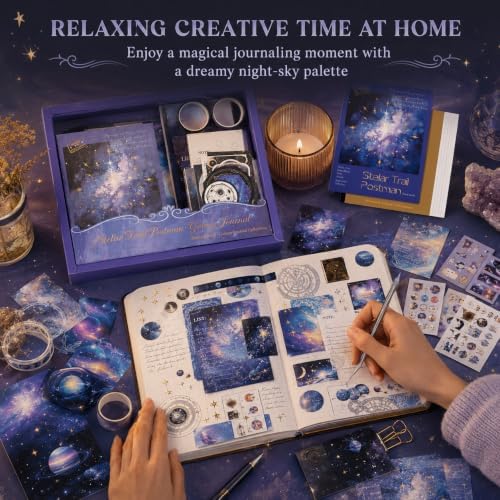 Diuhofart Star Trails Scrapbooking Kit, 128 Pcs Journal Set - Image 3