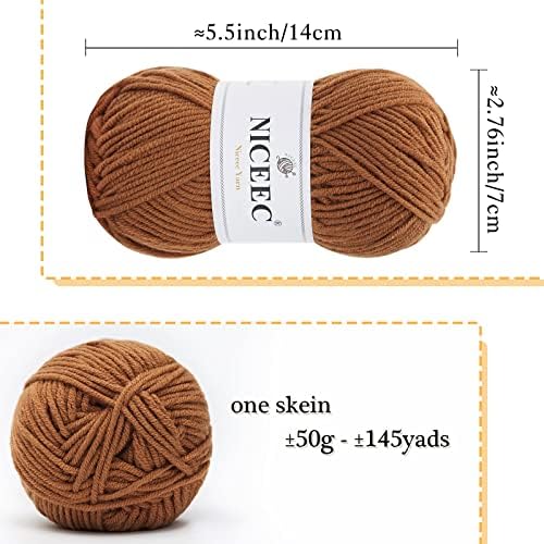 NICEEC 300g Soft Assorted Colors Yarn 100% Acrylic 870yds -Series 6 - Image 2