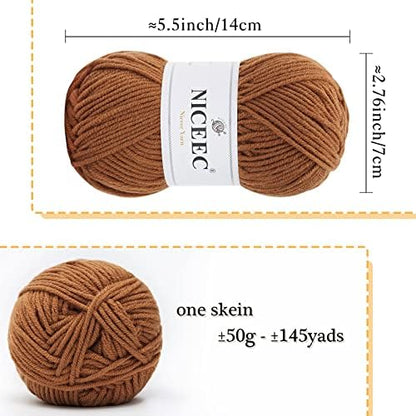 NICEEC 300g Soft Assorted Colors Yarn 100% Acrylic 870yds -Series 6 - Image 2