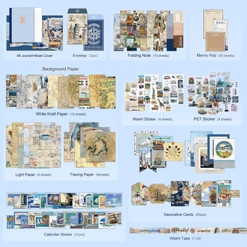 miikoul Vintage Scrapbooking Supplies Kit for Teen Girl Kid Women Diy Gift - Image 3