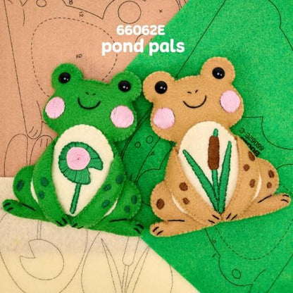 Bucilla, Felties Perfect Pairs Felt Embroidery Craft Kit, for DIY Arts and Crafts Projects, Pond Pals, Set of 2 - Image 3