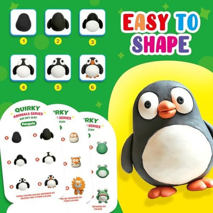 Kasfalci Air Dry Clay Kit for Kids, 12 Animals Modeling Magic Clay Sculpting Set, DIY Party Favors Arts & Crafts for Kids Ages 4-6-8-12, Ultra Light & Soft, Safe & Non-Stick with Tools & Tutorials - Image 3
