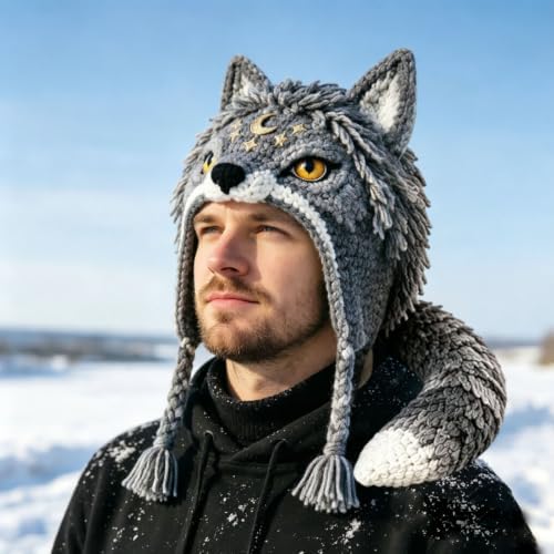 smtsmt Fantasy Hood Hat DIY Crochet Kit Series (Wolf) - Image 5