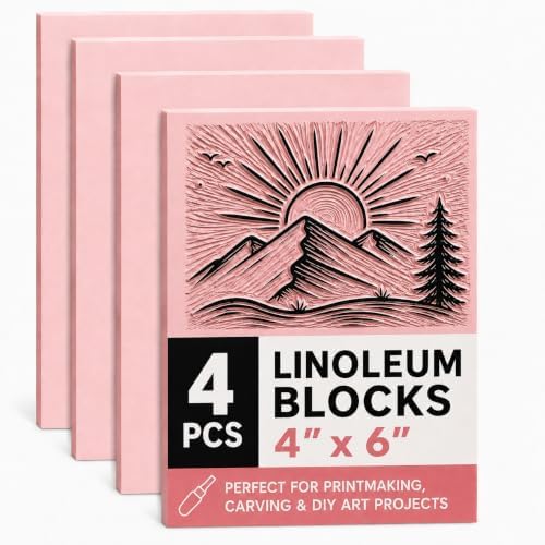 Bobblebro 4 PCS 4"x6" Soft Linoleum Blocks for Printmaking & Stamp Making by Unknown