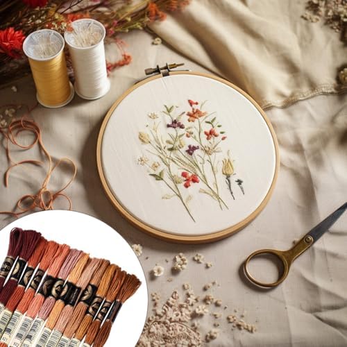 12 Skeins 105 Yards 6 Ply Embroidery Floss Colorful String Variegated Thread Friendship Bracelets Cord Dark Goldenrod Set Cross Stitch Threads for Sewing Jewelry Needlecraft Knitting Crafts - Image 4