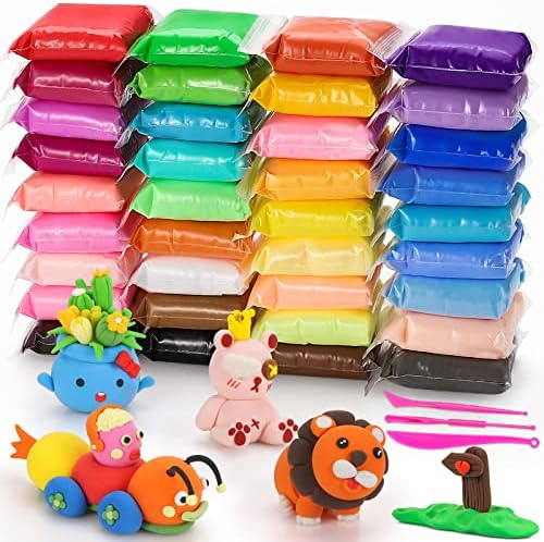 Air Dry Clay Kit for Kids – 36 Colors Non-Toxic Soft Modeling Clay Set by CiaraQ