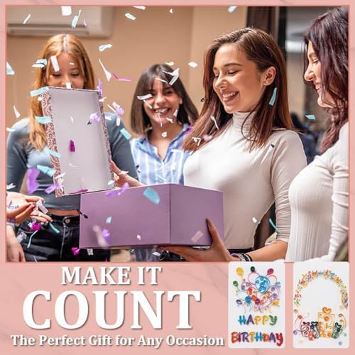 WEBEEDY 20 Sets Handmade DIY Greeting Card Kits Birthday Theme Quilling Card Kit with Paper Quilling Strips Tools DIY Happy Birthday Congratulation Cards for Friends Families and Colleagues - Image 4