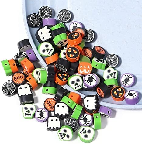 100 Pcs Halloween Polymer Clay Beads Heishi Spacer Beads Supplies for DIY Bracelet Earring Necklace Jewelry Making - Image 3