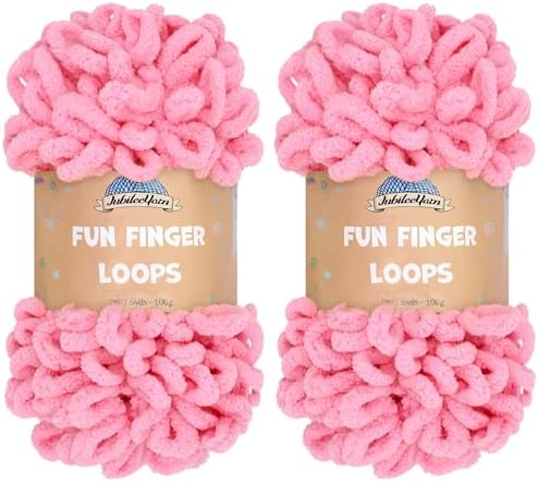 JubileeYarn Fun Finger Loops Yarn - Tickled Pink - 2 Skeins by BambooMN