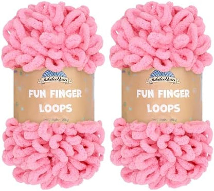 JubileeYarn Fun Finger Loops Yarn - Tickled Pink - 2 Skeins by BambooMN