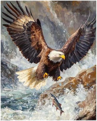 XTCIXAL Paint by Numbers Kit for Adults, Eagle, 16X20 Inch by XTCIXAL