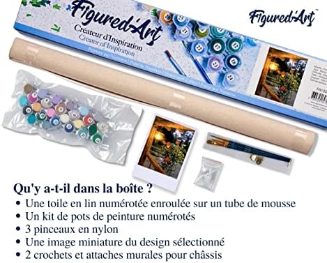 Figured'Art Paint by Numbers Kit for Adults Lantern Under The Porch 16"x20" - Craft Art Painting DIY Kit Rolled Canvas Without Frame - Image 5