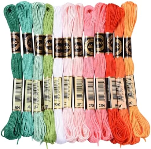 12 Skeins 105 Yards Orange Embroidery Floss Thread for Bracelet by CABODYALS