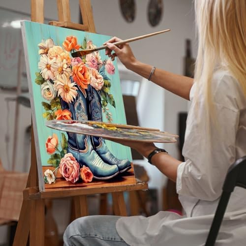 Cowboy Boots Paint by Numbers Kit for Adults Without Frame 16x20 IN - Image 5