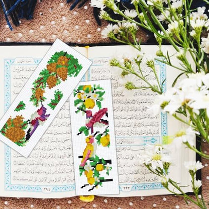 BEUNITONE 6 Pcs Cross Stitch Bookmark Kit for Beginner Vintage Flower Hand Embroidery Kit with Instruction Hummingbird Stamped Embroidery Bookmarks Handmade for DIY Crafts Book Lovers 8.5''x3'' - Image 6